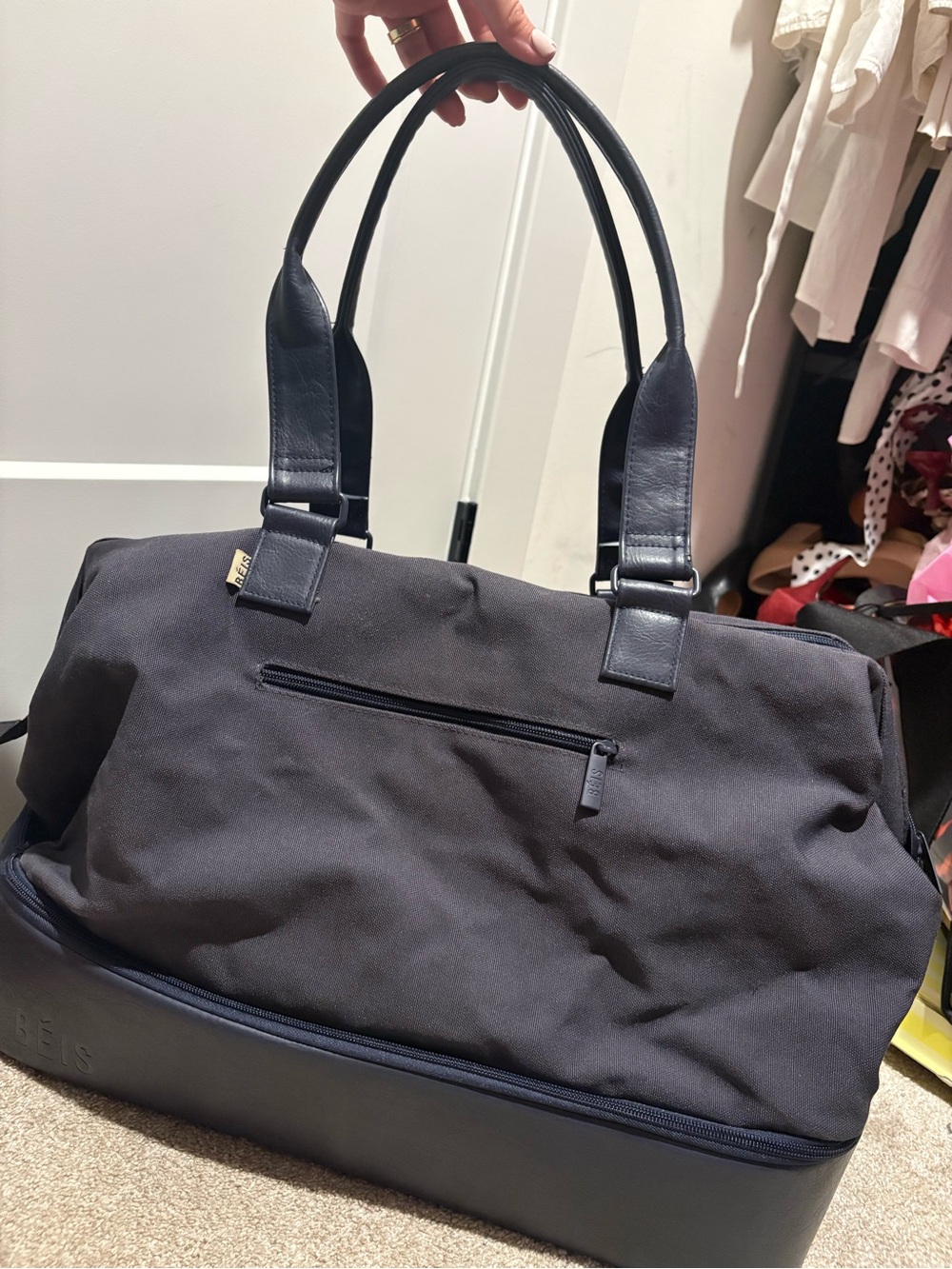 Beis classic Weekender Bag in dusty navy blue - Picture 2 of 7